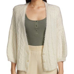 Gestuz DoaGZ Cabled Alpaca-Blend Cardigan with shoulder pads